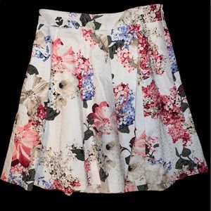 White House Black Market Floral Skirt
